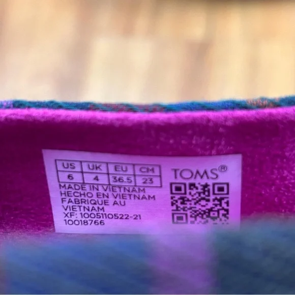 TOMS Women's Multicolor Slip-On Shoes Loafer Flats Size 6 - Picture 6 of 11